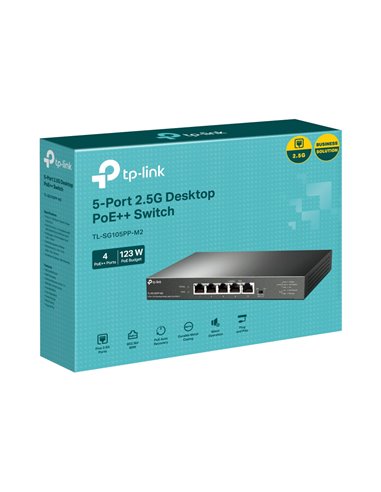 Switch TP-LINK TL-SG105PP-M2/ 5 port / 2.5Gigabit / RJ45 / steel case