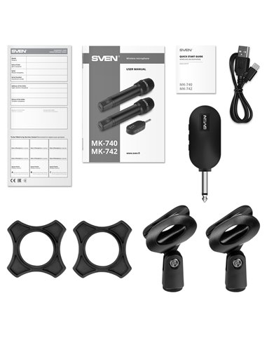 Set de doua microfoane wireless SVEN MK-742 / Wireless / Black