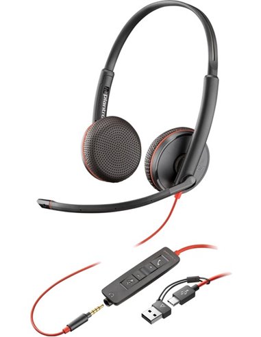 Casti Poly Blackwire 3225 / USB-C/A / Black