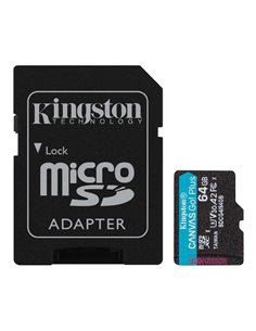 Карта памяти microSD 64GB Kingston Canvas Go Plus Gen 4, A2, up to 200MB/s, + SD adapter 2