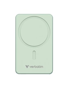 Магнитный беспроводной пауэрбанк Verbatim Charge'n'Go Essentials / 5000 mAh / Green 2