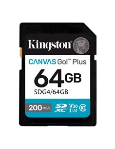Card de memorie SD 64GB Kingston Canvas Go! Plus G4, 200/160MB/s 2