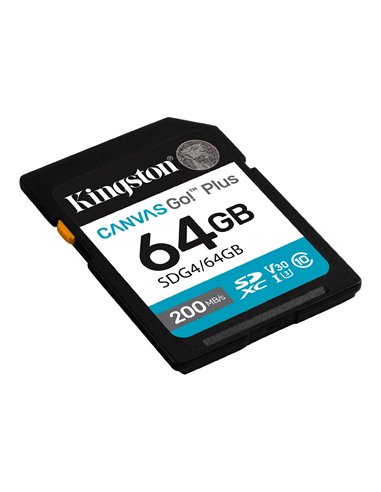 Карта памяти SD 64GB Kingston Canvas Go! Plus G4, 200/160MB/s