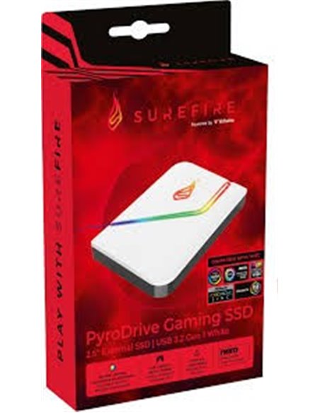 2.5” Внешний игровой SSD Verbatim Surefire PyroDrive / 2TB / USB 3.2 Gen1 / White