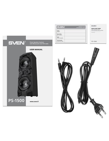 Boxa portabila SVEN PS-1500 Black / 500W / Bluetooth / NFC / FM tuner / USB
