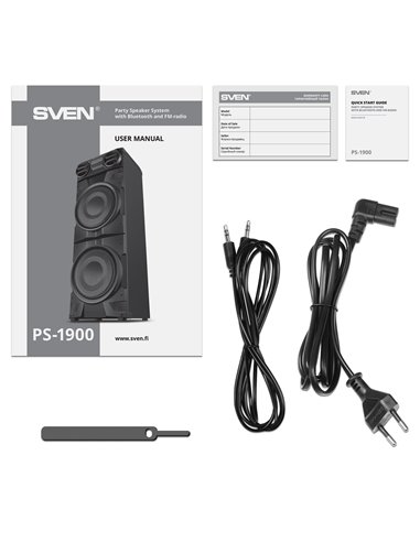 Портативная Колонка SVEN PS-1900 Black / 1000W / Bluetooth / NFC / FM tuner / USB