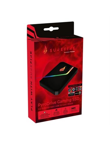 2.5” Внешний игровой SSD Verbatim Surefire PyroDrive / 2TB / USB 3.2 Gen1 / Black