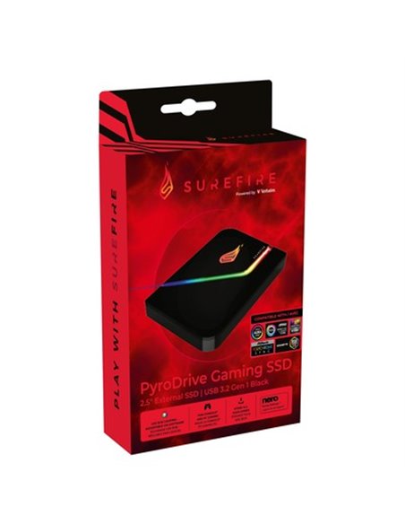 2.5” Внешний игровой SSD Verbatim Surefire PyroDrive / 2TB / USB 3.2 Gen1 / Black