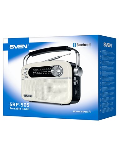 Колонка Портативная SVEN SRP-505, White / 3W / Bluetooth / FM/AM/SW Radio / USB / microSD