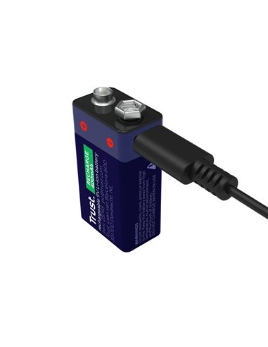 Trust Аккумуляторная батарейка на 9 В, перезаряжаемая через USB-C, 400mAh, 1 Pack