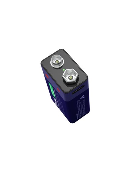 Trust Аккумуляторная батарейка на 9 В, перезаряжаемая через USB-C, 400mAh, 1 Pack