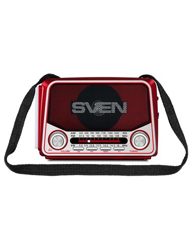 Колонка Портативная SVEN SRP-150, Red / 3W / Bluetooth / FM/AM/SW Radio / USB / microSD
