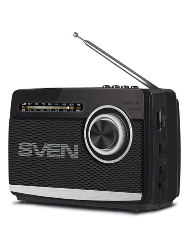 Колонка Портативная SVEN SRP-155 Black / 3W / Bluetooth / FM/AM/SW Radio / USB / microSD