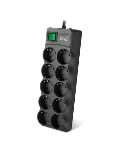 Фильтр сетевой SVEN SF-10E-16/ 10 Sockets/ 3680W/ 3.0m/ Black