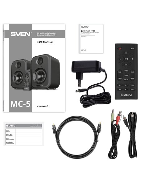 Boxe 2.0 SVEN MC-5 / 50W RMS, Bluetooth / USB / Grey