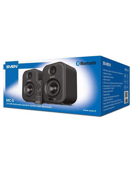 Boxe 2.0 SVEN MC-5 / 50W RMS, Bluetooth / USB / Grey