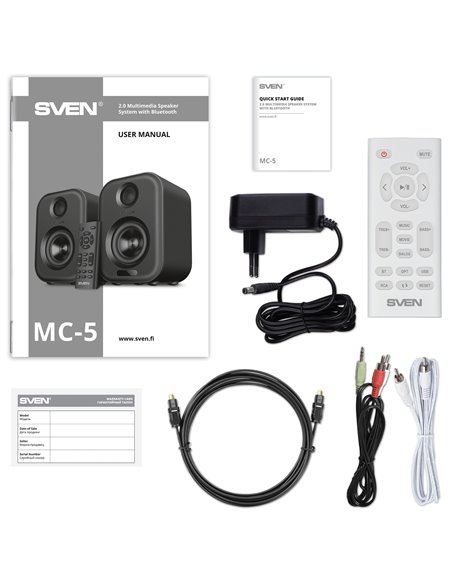 Boxe 2.0 SVEN MC-5 / 50W RMS, Bluetooth / USB / White Boxe 2.0 SVEN MC-5 / 50W RMS, Bluetooth / USB / White