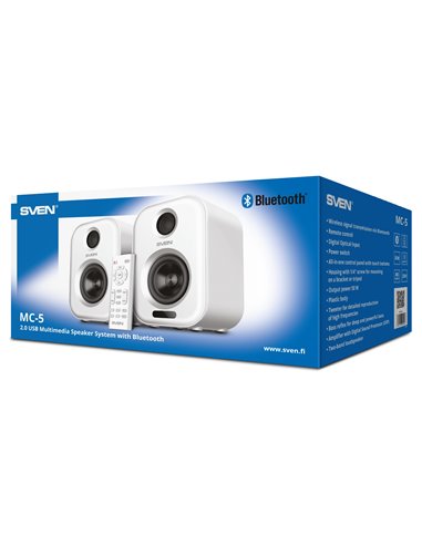 Колонки 2.0 SVEN MC-5 / 50W RMS, Bluetooth / USB / White