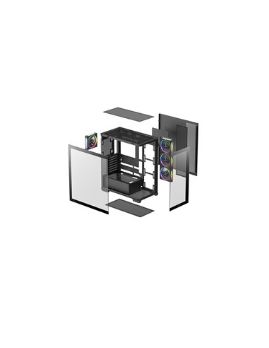 Корпус DEEPCOOL CG580 4F V2/ w/oPSU / Side-Window / ATX / Black