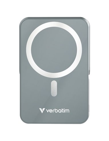Магнитный беспроводной пауэрбанк с подставкой Verbatim Charge'n'Go / 10000 mAh / Gray