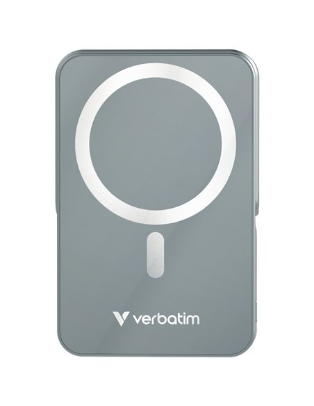 Магнитный беспроводной пауэрбанк с подставкой Verbatim Charge'n'Go / 10000 mAh / Gray