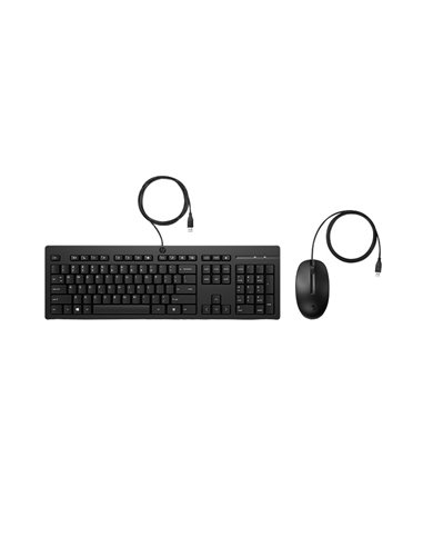 Проводная клавиатура и мышь HP 225 Black