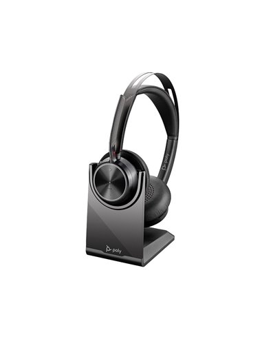 USB-C-C Casti Poly Voyager Focus 2 +USB-C/A Adapter + charge stand