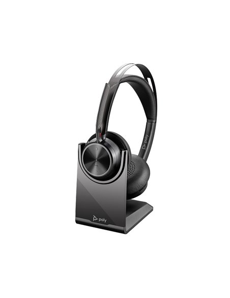 USB-C-C Casti Poly Voyager Focus 2 +USB-C/A Adapter + charge stand