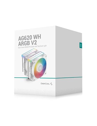Sisteme de racire DEEPCOOL AG620 WH ARGB V2 / Universal / 260W / 300~1850rpm, 29.4dBA / 67.88CFM / White