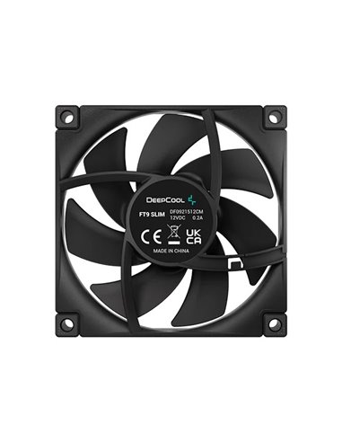 Кулер для корпуса DEEPCOOL FT9 SLIM/ 92mm PWM fan/ Black