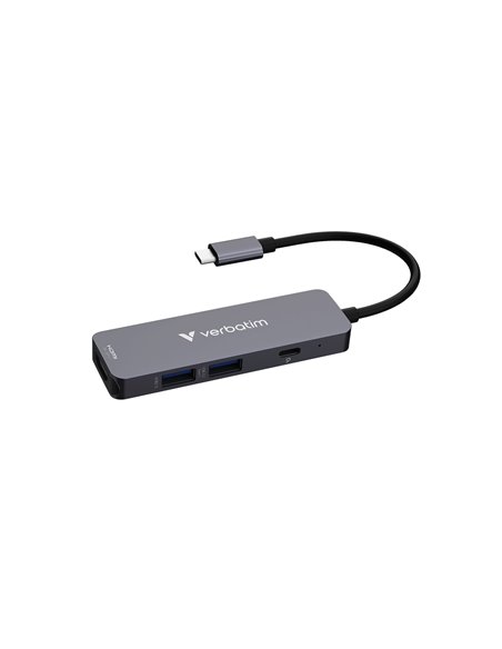Многопортовый USB-C адаптер Verbatim Essentials/ HDMI, USB-C PD, USB-A 3.2 Gen 1, USB-A