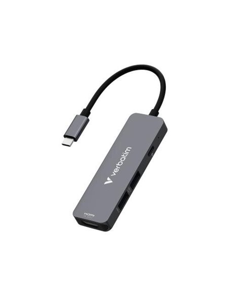 Многопортовый USB-C адаптер Verbatim Essentials/ HDMI, USB-C PD, USB-A 3.2 Gen 1, USB-A