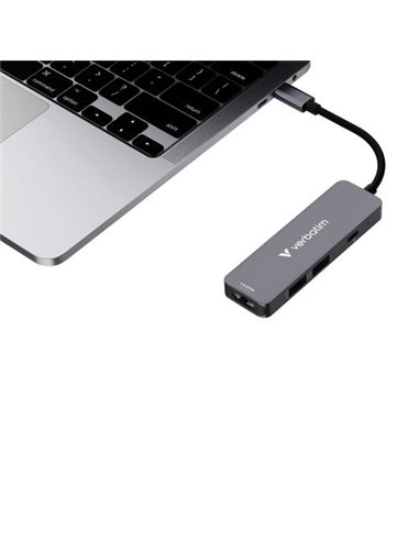 Многопортовый USB-C адаптер Verbatim Essentials/ HDMI, USB-C PD, USB-A 3.2 Gen 1, USB-A