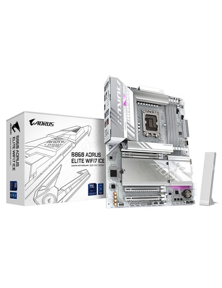Placa de baza GIGABYTE B860 A ELITE WF7 ICE/ 1851/ Intel B860/ DDR5 / ATX