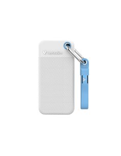1TB Портативный SSD Verbatim Pocket, White with 2 Rubber Sleeves (White & Light Blue),1000 MB/s 2