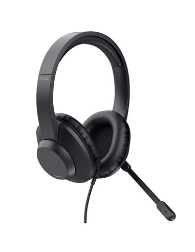 Casti Trust AYDA MAX / USB / Black