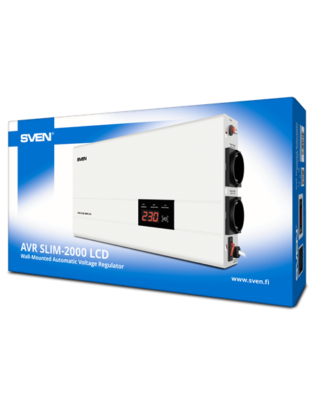 Стабилизатор напряжения SVEN SLIM AVR-2000 LCD, 2000VA
