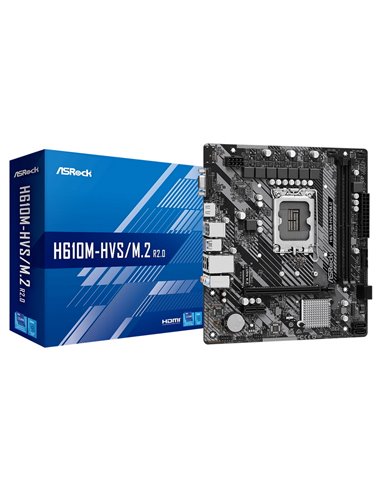 Placă de bază ASRock H610M-HVS/M.2 R2.0, LGA1700, Intel H610, Micro-ATX