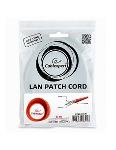 Patch cord Cablexpert PP6U-3M/R, Cat6 UTP, 3m, Roșu 2
