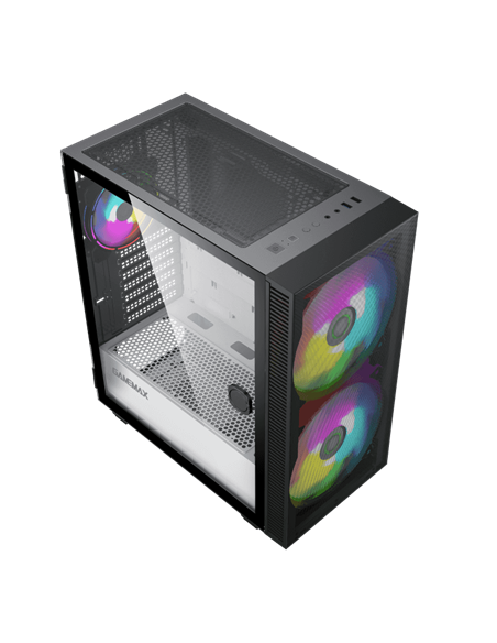 Carcasă PC Gamemax Aero, Midi-Tower, Fără PSU, Negru