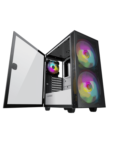 Carcasă PC Gamemax Aero, Midi-Tower, Fără PSU, Negru