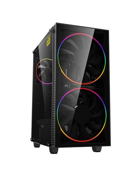 Carcasă PC Gamemax Aero, Midi-Tower, Fără PSU, Negru