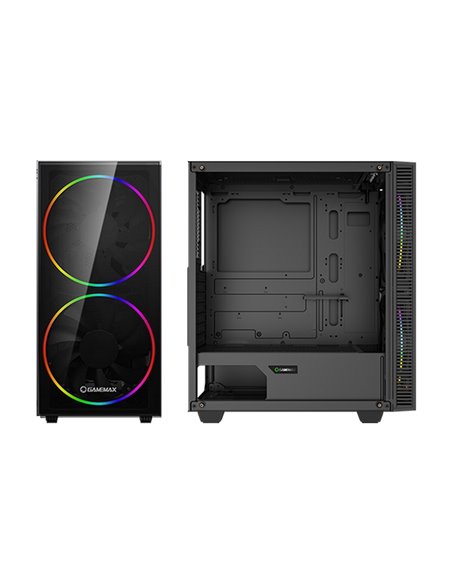 Компьютерный корпус Gamemax Aero, Midi-Tower, Без блока питания, Чёрный