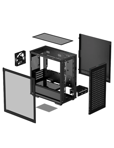 Carcasă PC Deepcool CH370, Mini-Tower, Fără PSU, Negru