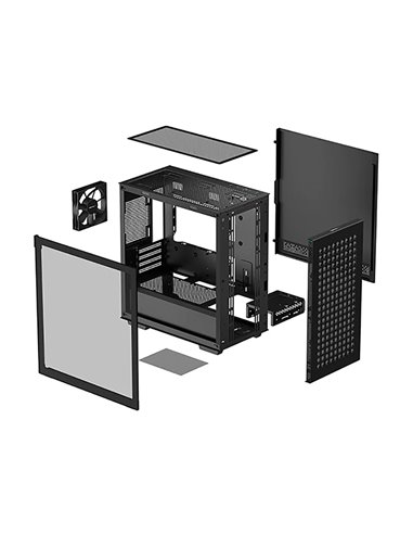 Carcasă PC Deepcool CH370, Mini-Tower, Fără PSU, Negru