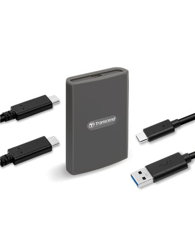 Кардридер Transcend TS-RDE2, USB Type-C, USB Type-A, Серый