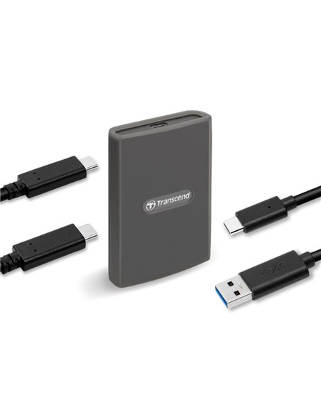 Кардридер Transcend TS-RDE2, USB Type-C, USB Type-A, Серый