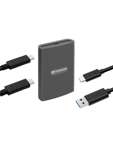 Кардридер Transcend TS-RDE2, USB Type-C, USB Type-A, Серый