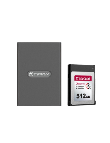 Кардридер Transcend TS-RDE2, USB Type-C, USB Type-A, Серый