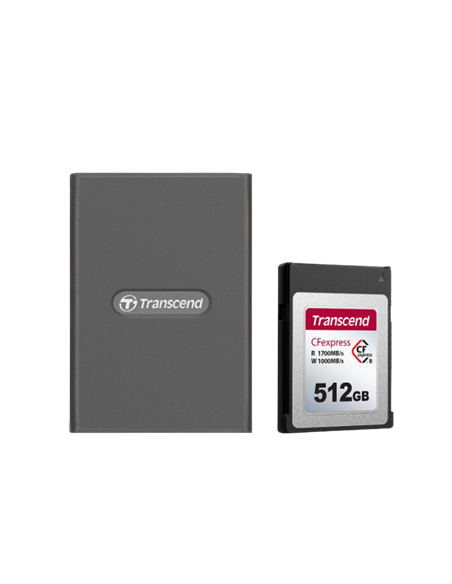 Кардридер Transcend TS-RDE2, USB Type-C, USB Type-A, Серый